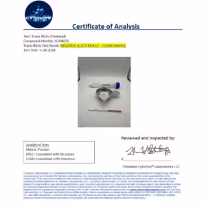 LGD4033, Ilicits Substance Test Certificate of Analysis