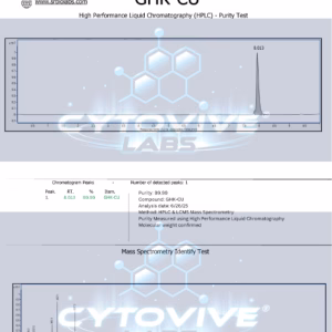 GHK-CU Peptide HPCL 3rd Party Certificate of analysis. Purity Lab test