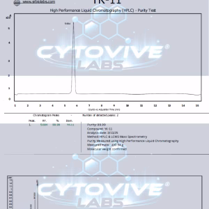 YK11 Peptide HPCL 3rd Party Certificate of analysis. Purity Lab test