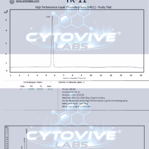 YK11 Peptide HPCL 3rd Party Certificate of analysis. Purity Lab test