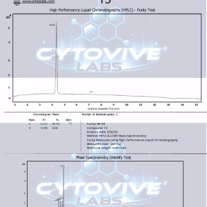 T3 Peptide HPCL 3rd Party Certificate of analysis. Purity Lab test