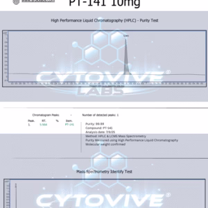 PT-141 Peptide HPCL 3rd Party Certificate of analysis. Purity Lab test